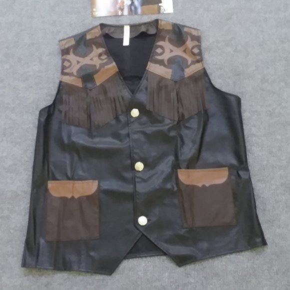 Mens COWBOY VEST Western Outfit Costume Unisex Rodeo Comic-con New - Picture 2 of 16